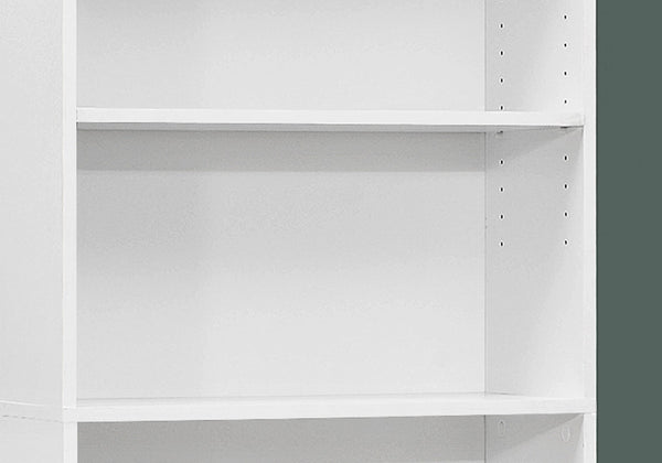 English Elm Bookshelf, Six Tier Tall White Laminate Unit for Home Office or Bedroom Storage B2710P219787