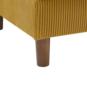 English Elm Prado Plush 97" Wide Sofa & Chaise Sectional with Solid Wood Frame, Corduroy Upholstery Comfort Antique Yellow B343S00022