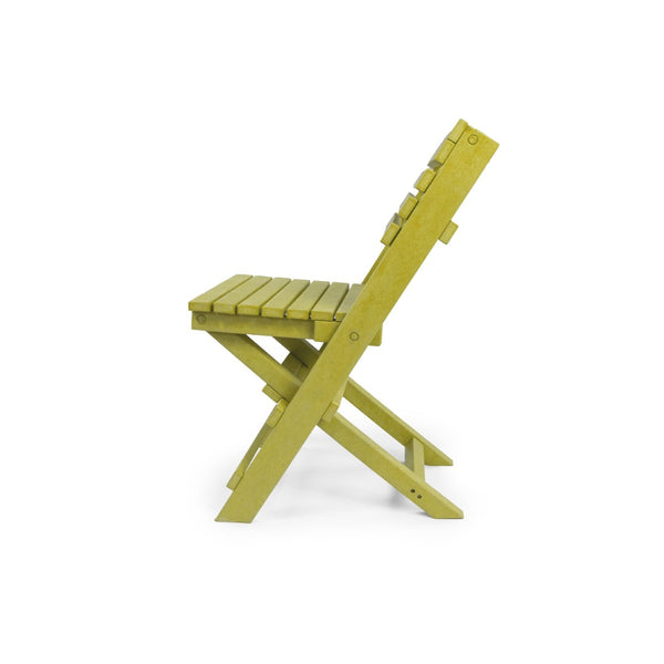 English Elm Coastal Bay Recycled Hdpe Folding Bistro Chair for Patio and Balcony Use Yellow B2745P409661