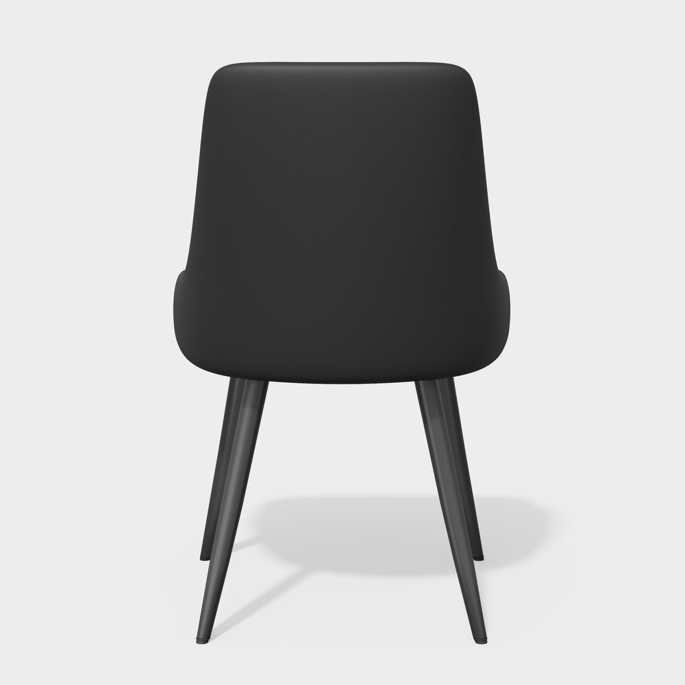 English Elm Modern Dining Chairs Set Of 2 - Comfortable Faux Leather Upholstered Design With Metal Legs T3950P397125