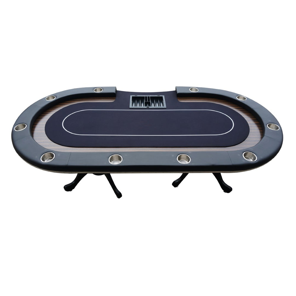 English Elm Ino Design 96 Inch Casino Poker Table Oak Pedestal Speed Cloth Game Room W2748S00070