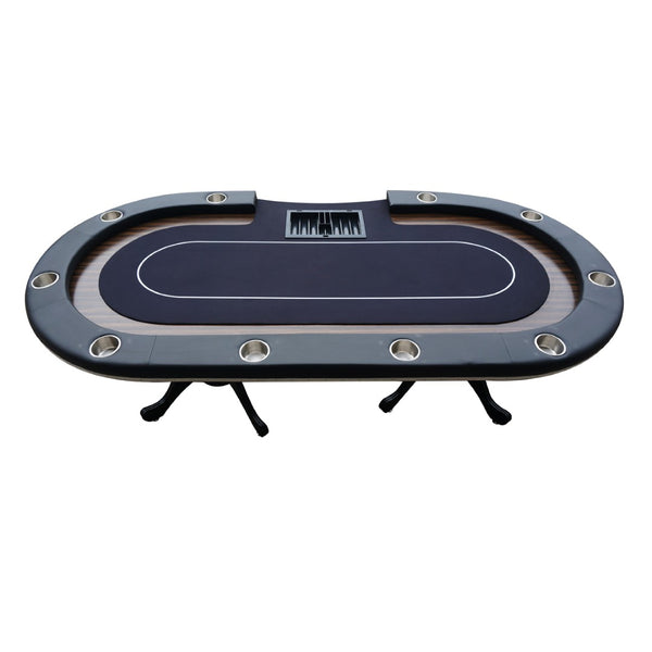 English Elm Ino Design 96 Inch Casino Poker Table Oak Pedestal Speed Cloth Game Room W2748S00070