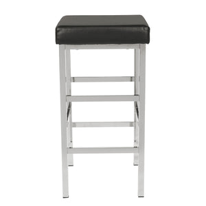 OSP Home Furnishings 30" Chrome Backless Stool Black