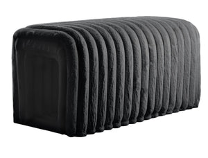 English Elm Ottoman Corduroy Storage Bench with Arch Hideaway Cat Nest, Plush Rabbit Feet, Versatile Seating Black W1825P254870