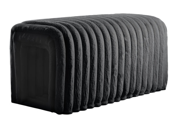 English Elm Ottoman Corduroy Storage Bench with Arch Hideaway Cat Nest, Plush Rabbit Feet, Versatile Seating Black W1825P254870