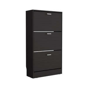 English Elm Inola High Pull Down Shoe Rack — Slim Triple-Tier Entryway Organizer in Black Wenge, Scratch-Resistant Finish B070P337147