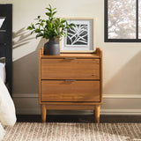 English Elm Walker Edison - Mid-Century Modern 2-Drawer Solid Wood Nightstand – Caramel