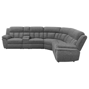 English Elm Divine Six Piece Modular Sectional with Power Recliners and Chenille Upholstery B062S01805