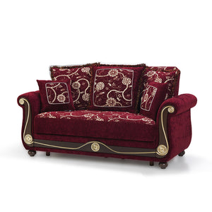 English Elm PrimeNest Timeberline Collection Upholstered Convertible Loveseat with Storage, Chenille Sleeper Sofa Foldout Burgundy B030P281787