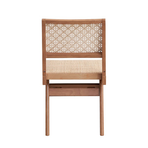 English Elm Casual Rattan Side Chairs Set of 2 Mid-Century Modern Curved Backrest Airy Woven Elegance for Dining Natural 23.5 L x 41.5 W x 10 H B2741P333532