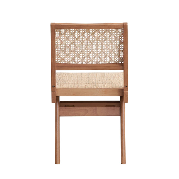 English Elm Casual Rattan Side Chairs Set of 2 Mid-Century Modern Curved Backrest Airy Woven Elegance for Dining Natural 23.5 L x 41.5 W x 10 H B2741P333532