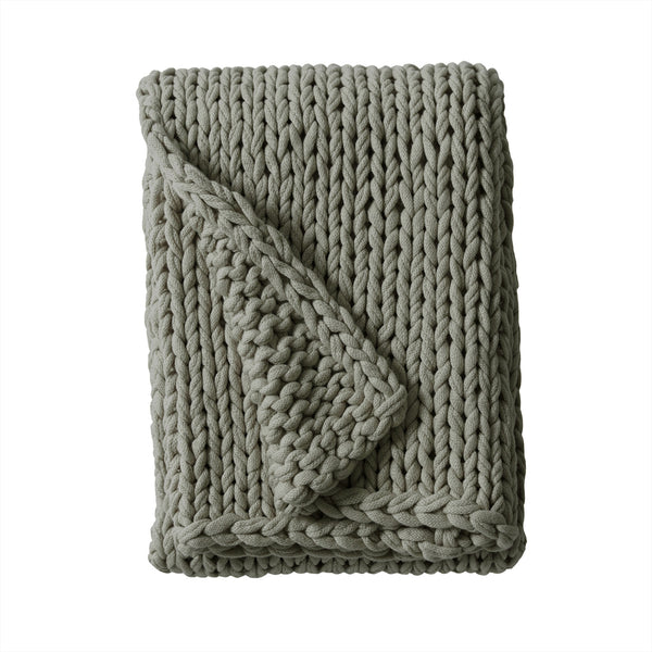 JLA Home Madison Park - Hand double-knitted throw blanket — ultra-soft, OEKO-TEX certified acrylic, modern boho accent for year-round comfort Charcoal MP50-7315