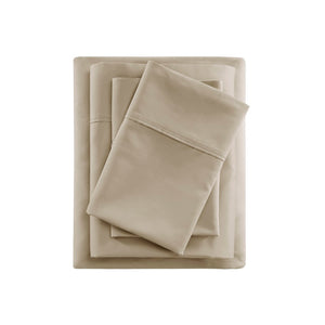 English Elm 4-piece Cal King Sateen Cotton Blend Sheet Set with Moisture Wicking Deep Pocket Fit B035P437448