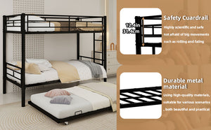 English Elm Heavy-duty Metal Twin over Twin Bunk Bed Black – Rust-Resistant Steel, Safety Rail, Non-Slip Ladder W1935P294225