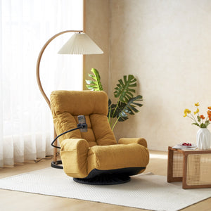 English Elm Adjustable ergonomic gaming lounge chair with 360° swivel, spring seat comfort and phone holder Yellow W244P172638