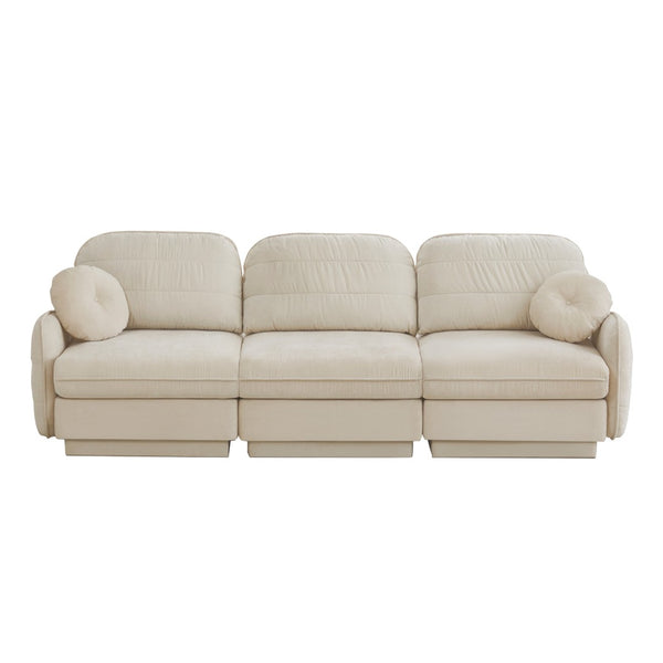 English Elm 105" Chenille Cloud Sofa Deep Seat Three Seater with Quilted Back for Living Room W714S01750