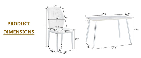 English Elm Table and Chair Set Marble Glass Top Silver Legs Four Seat Modern Dining W1151S04641