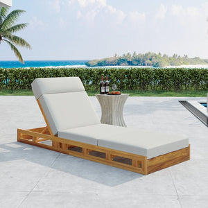 English Elm Christopher Knight Home® - Lounge Chaise Set - Adjustable Acacia Wood With Water-Resistant Cushions For Ultimate Comfort Outdoors N770P272405T_N770P285267C