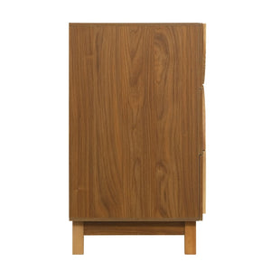 English Elm Modern Fluted 6 Drawer Dresser with Solid Wood Legs Japandi Chest for Bedroom Brown N739S0000013N