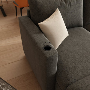 English Elm Modern Large Sectional Sofa U-Shaped 123" Modular Sofa Bed with Ottoman Storage, Plush Chenille Comfort Grey W680S00011