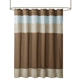 Madison Park Amherst Transitional Faux Silk Shower Curtain MP70-220 Blue