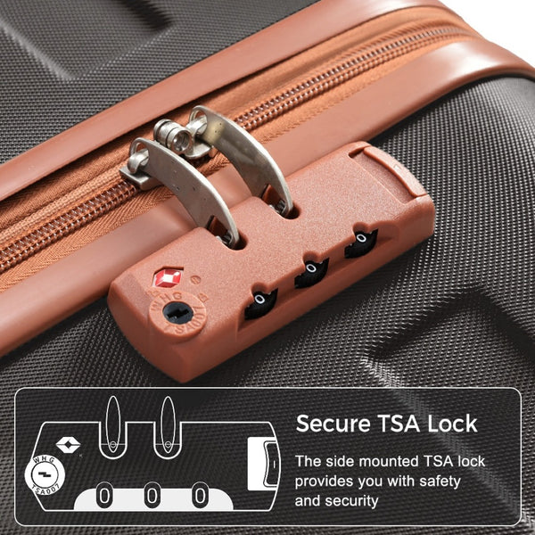 English Elm Luggage 4 Piece Hardshell Abs Travel Set with Spinner Wheels and Tsa Lock Included N726P218511A