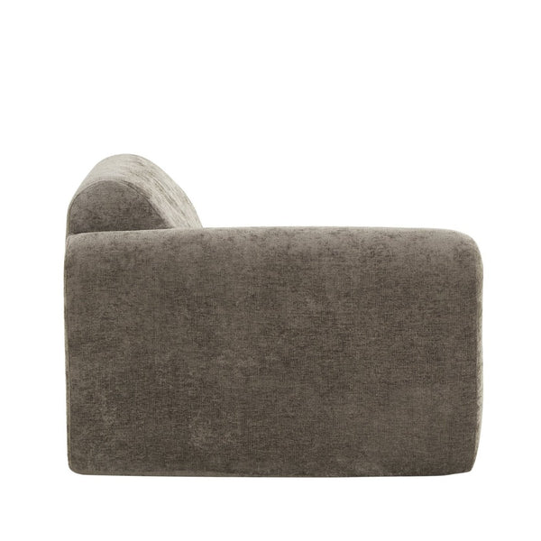 English Elm 111" Curved Sectional Sofa Set Plush Lamb Wool Upholstery Deep Seat Ottoman Lounge Dark Brown N767P371305D