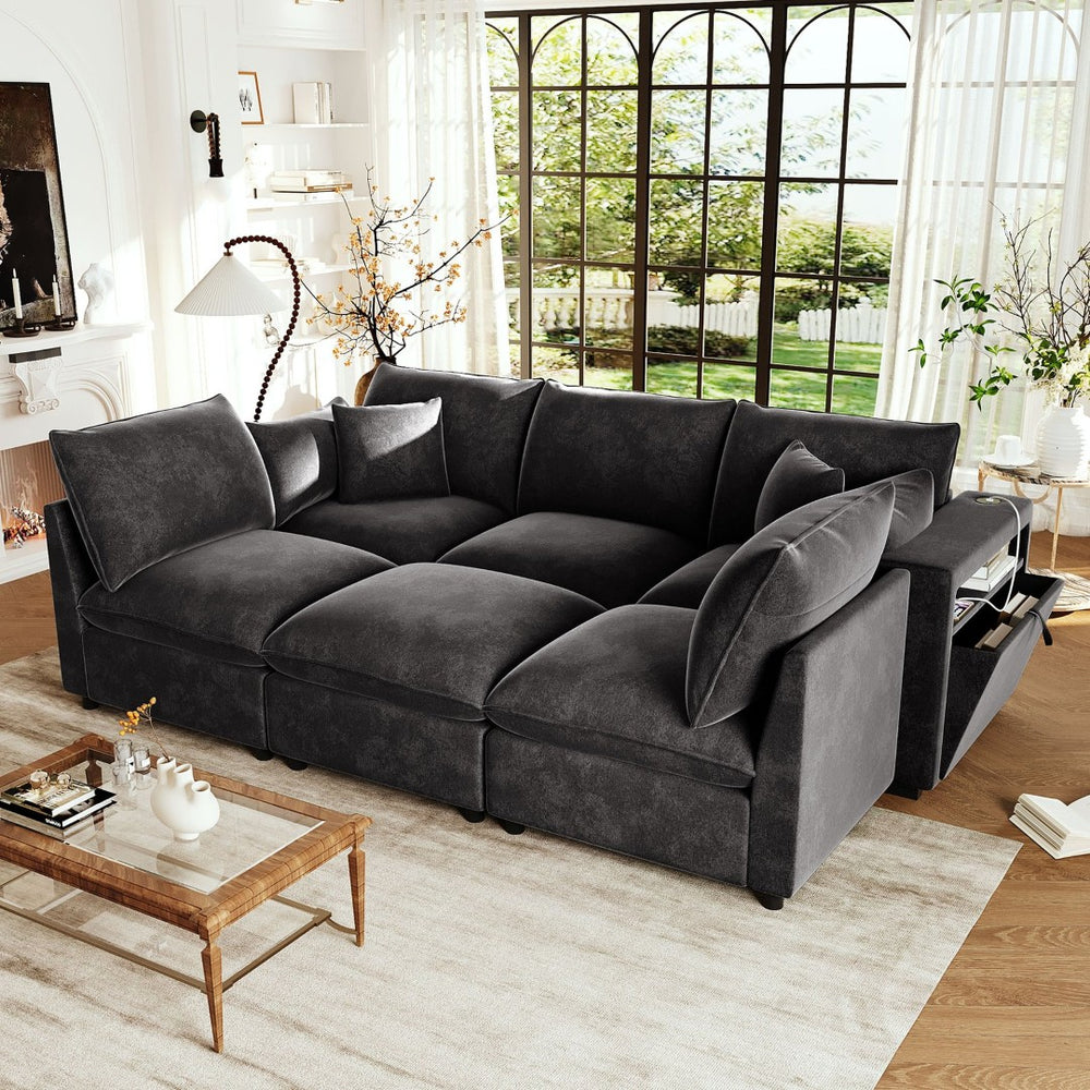 English Elm Swivel Barrel Accent Chair Chenille Tufted Round Club Seat for Living Room Lounge Black N719S002300B