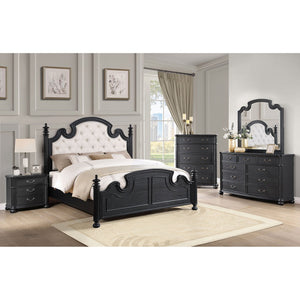 English Elm Taylor Black 3-Drawer Nightstand with Felt-Lined Organizer, Antique Copper Pulls, Sleek Bedroom Storage B062P299900