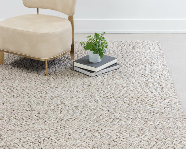 Sunpan Umea Hand-Woven Rug - Luxurious Artisanal Design with Eco-Friendly Wool for a Cozy Contemporary Home Dust