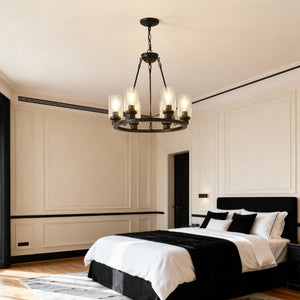 English Elm Modern Gold Branch Chandelier with Crystal Pendants for Dining and Living Rooms W5008P390857