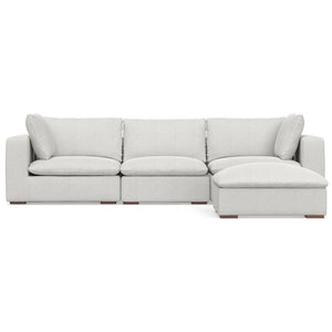 English Elm Jasmine 3 Seater Sofa Set With Ottoman - Modern Cloud Grey Fabric, Easy-Care, Stylish Comfort B136P199268