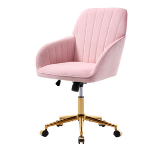 English Elm Ty Ergonomic Velvet Swivel Office Chair - Plush Memory Foam Comfort, Stylish Baby-Pink Design, Durable W2311P295811-GIGA