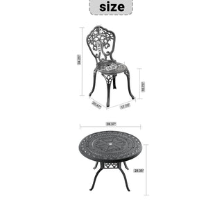 English Elm 5-Piece All-Weather Cast Aluminum Dining Set - Stylish Black Frame For 4, Durable & Easy Assembly! W1710S00214