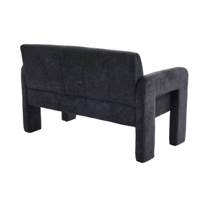 English Elm Nordic Ergonomic Double Armchair Upholstered Chenille Two-Seater Sofa 550lb Capacity Compact Lounge Chair Black W395P380537