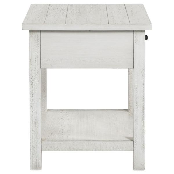 English Elm Castleton Farmhouse Pine End Table with Open Shelf and Drawer for Living Spaces B062P451649