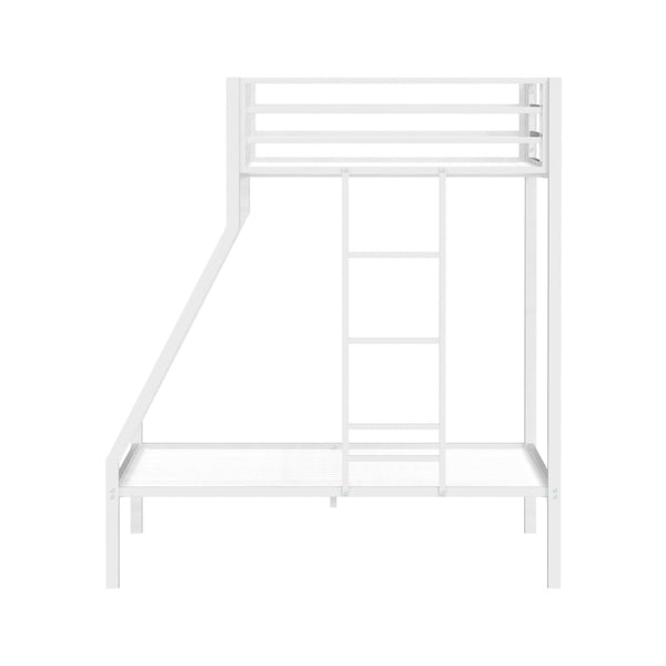 English Elm Metal Twin Over Full Bunk Bed Steel Frame with Guardrails for Kids or Guest Rooms White B016P469309
