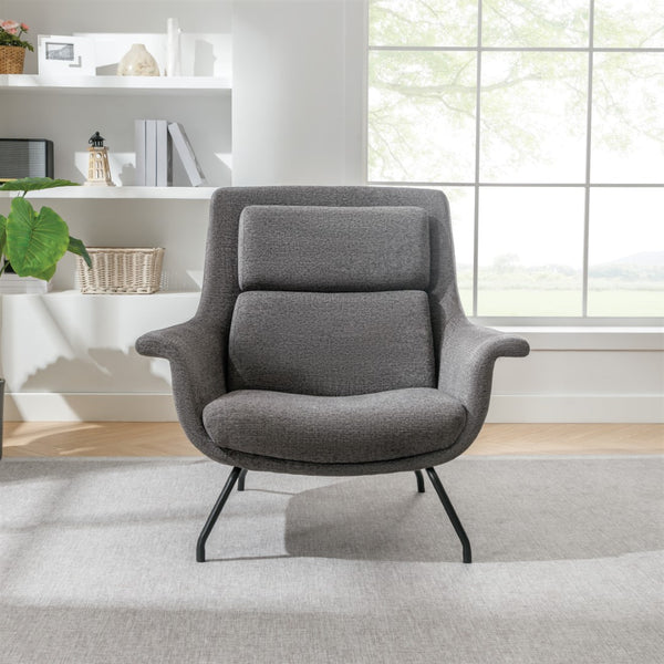 OSP Home Furnishings Adria Armchair  Charcoal/Black
