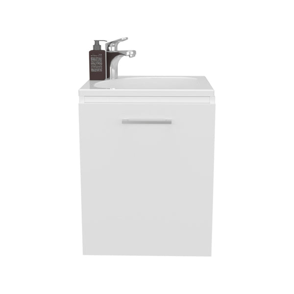 English Elm Summit Floating Wall Mount Vanity Cabinet Matte Finish Modern Bathroom Storage White B092P439898