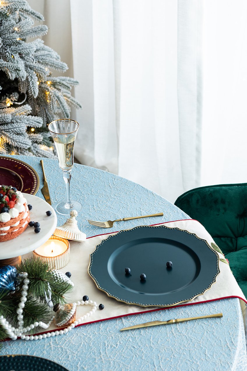 English Elm 8 Pack Plastic Charger Plates - 13.4-Inch Stylish Table Decor For Any Occasion, Easy To Clean! W2078P234116