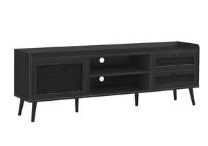 English Elm Tv Stand 72 Inch Media Console Laminate Finish Solid Wood Legs Cable Management Storage B2710P461903