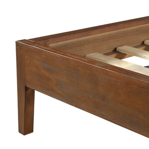 English Elm King Acacia Wood Platform Bed Curved Upholstered Headboard Scandinavian Bedroom N758K518081N