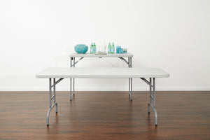 OSP Home Furnishings 6' Foldable Resin Top Multipurpose Table with Height Adjustable Steel Frame BT06A