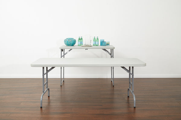 OSP Home Furnishings 6' Foldable Resin Top Multipurpose Table with Height Adjustable Steel Frame BT06A