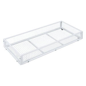 English Elm Twin Metal Platform Bed with House-Style Headboard, Sturdy Slatted Frame & Smooth Underbed Drawers for Kids and Teens (300 lb Capacity) White MF320570AAK