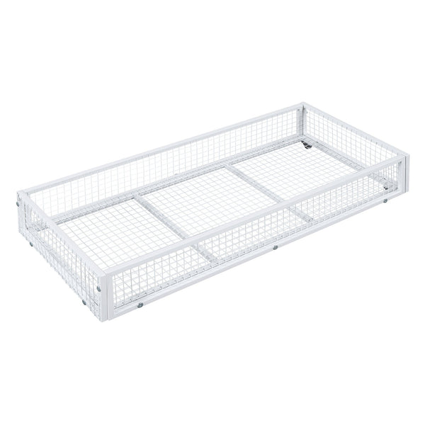 English Elm Twin Metal Platform Bed with House-Style Headboard, Sturdy Slatted Frame & Smooth Underbed Drawers for Kids and Teens (300 lb Capacity) White MF320570AAK