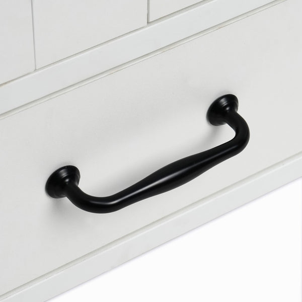English Elm Dog Feeding Station Cabinet with Pull Out Bowls Storage Hooks White Pet Organizer W1687P205402