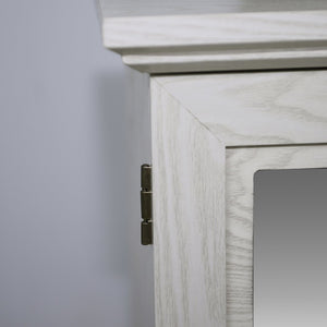 English Elm Storage Sideboard with Mirrored Acrylic Doors and Wood Grain Mdf Finish for Compact Rooms White W2899P372747