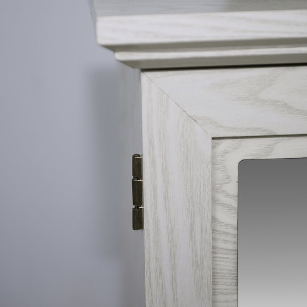 English Elm Storage Sideboard with Mirrored Acrylic Doors and Wood Grain Mdf Finish for Compact Rooms White W2899P372747
