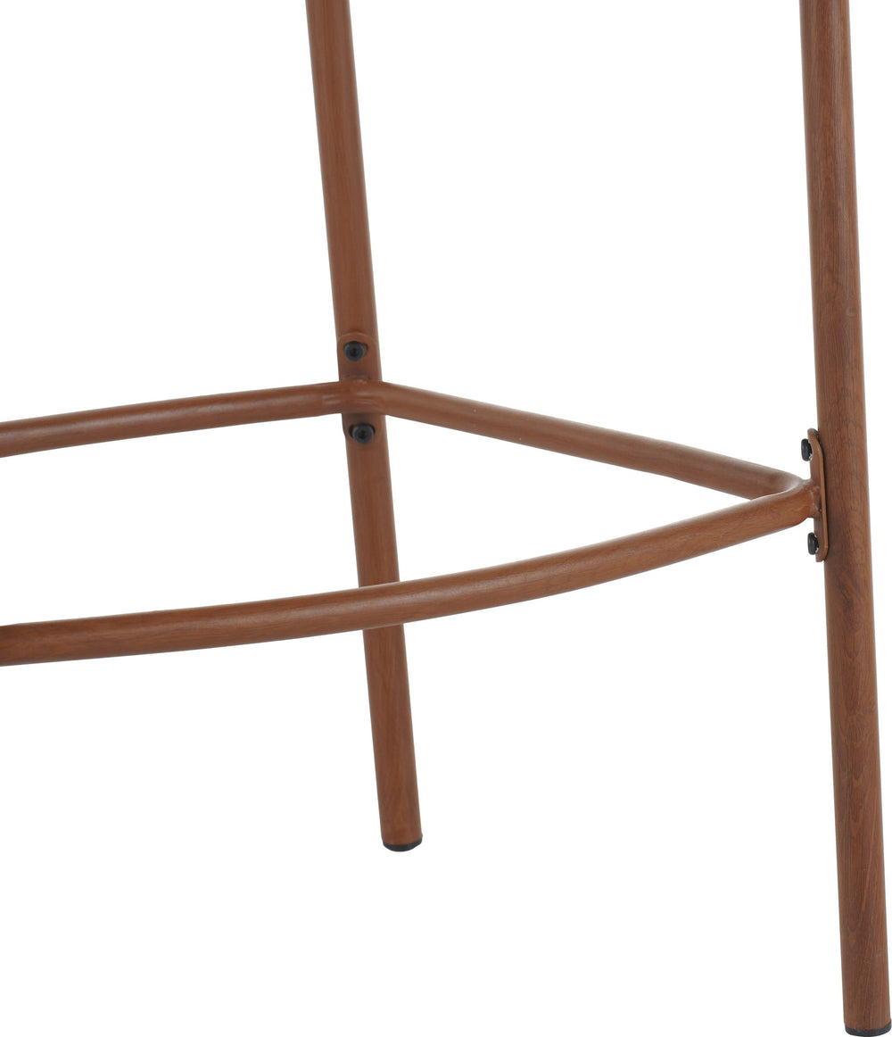 English Elm Christopher Knight Home® - Lodi Teak Outdoor Metal Rope Barstools Set of 2 — Beige Weather-Resistant Fabric, Ergonomic Fan Back N775P268025T